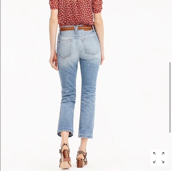 J Crew Point Sur Denim Light Destroy Wash Cropped Jeans Size 24 New - Picture 4 of 7